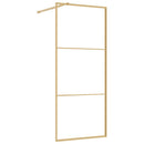 brusevæg 80x195 cm klart sikkerhedsglas guldfarvet