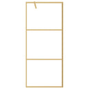 brusevæg 80x195 cm klart sikkerhedsglas guldfarvet
