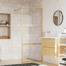 brusevæg 80x195 cm klart sikkerhedsglas guldfarvet