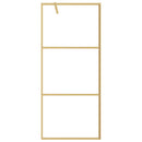 brusevæg 90x195 cm klart sikkerhedsglas guldfarvet