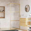 brusevæg 90x195 cm klart sikkerhedsglas guldfarvet