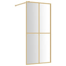 brusevæg 80x195 cm klart sikkerhedsglas guldfarvet