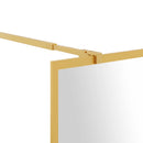 brusevæg 90x195 cm klart sikkerhedsglas guldfarvet