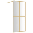 brusevæg 100x195 cm klart sikkerhedsglas guldfarvet