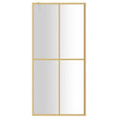 brusevæg 100x195 cm klart sikkerhedsglas guldfarvet