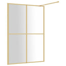 brusevæg 140x195 cm klart sikkerhedsglas guldfarvet