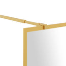 brusevæg 140x195 cm klart sikkerhedsglas guldfarvet
