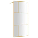brusevæg 80x195 cm klart sikkerhedsglas guldfarvet