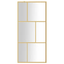 brusevæg 80x195 cm klart sikkerhedsglas guldfarvet