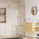 brusevæg 80x195 cm klart sikkerhedsglas guldfarvet