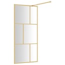 brusevæg 90x195 cm klart sikkerhedsglas guldfarvet