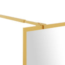 brusevæg 90x195 cm klart sikkerhedsglas guldfarvet