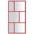 brusevæg 115x195 cm klart sikkerhedsglas rød