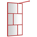 brusevæg 115x195 cm klart sikkerhedsglas rød