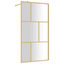 brusevæg 115x195 cm klart sikkerhedsglas guldfarvet