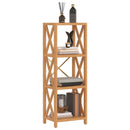 reol med 4 hylder 40x30x112 cm massivt egetræ