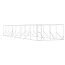 udendørs hundegård 4x16x2 m galvaniseret stål sølvfarvet
