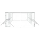 udendørs hundegård 4x16x2 m galvaniseret stål sølvfarvet