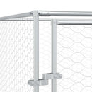 udendørs hundegård 4x16x2 m galvaniseret stål sølvfarvet