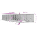 udendørs hundegård 4x16x2 m galvaniseret stål sølvfarvet