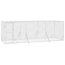 udendørs hundegård 6x2x2 m galvaniseret stål sølvfarvet