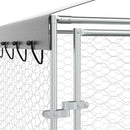 udendørs hundegård med tag 3x3x2,5 m galvaniseret stål sølv