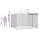 udendørs hundegård med tag 3x3x2,5 m galvaniseret stål sølv