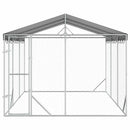udendørs hundegård med tag 3x4,5x2,5 m galvaniseret stål sølv