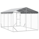 udendørs hundegård med tag 3x4,5x2,5 m galvaniseret stål sølv