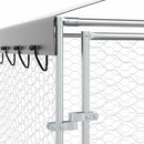udendørs hundegård med tag 3x4,5x2,5 m galvaniseret stål sølv