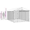 udendørs hundegård med tag 3x4,5x2,5 m galvaniseret stål sølv