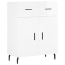 skænk 69,5x34x90 cm konstrueret træ hvid højglans
