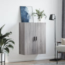 væghængt skab 69,5x34x90 cm konstrueret træ grå sonoma-eg