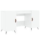 skrivebord 140x50x75 cm konstrueret træ hvid højglans