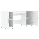 skrivebord 140x50x75 cm konstrueret træ hvid højglans