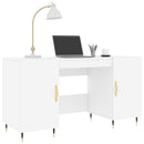 skrivebord 140x50x75 cm konstrueret træ hvid