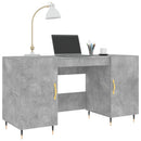 skrivebord 140x50x75 cm konstrueret træ betongrå