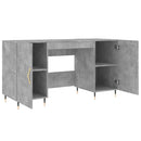 skrivebord 140x50x75 cm konstrueret træ betongrå