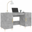 skrivebord 140x50x75 cm konstrueret træ betongrå