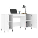 skrivebord 140x50x75 cm konstrueret træ hvid