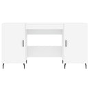 skrivebord 140x50x75 cm konstrueret træ hvid