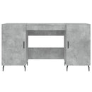 skrivebord 140x50x75 cm konstrueret træ betongrå