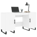 skrivebord 140x50x75 cm konstrueret træ hvid