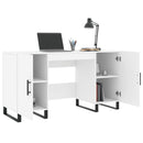 skrivebord 140x50x75 cm konstrueret træ hvid