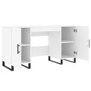 skrivebord 140x50x75 cm konstrueret træ hvid