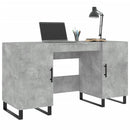 skrivebord 140x50x75 cm konstrueret træ betongrå