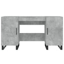 skrivebord 140x50x75 cm konstrueret træ betongrå