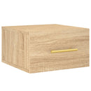 væghængte sengeborde 2 stk. 35x35x20 cm sonoma-eg