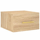 væghængte sengeborde 2 stk. 35x35x20 cm sonoma-eg