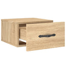 væghængte sengeborde 2 stk. 35x35x20 cm sonoma-eg